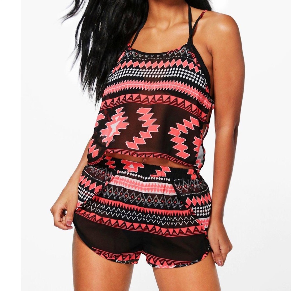 Boohoo cover up | shorts and top set